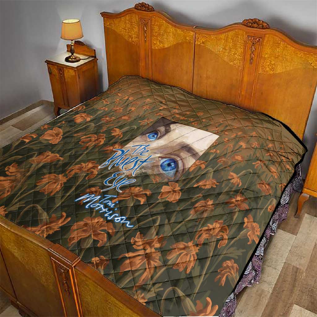 Toni Morrison Quilt Floral Themed Design Featuring The Bluest Eye Cover Art Thought-Provoking Quote - African Pride