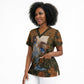 Toni Morrison Scrub Top Floral Themed Design Featuring The Bluest Eye Cover Art Thought-Provoking Quote - African Pride