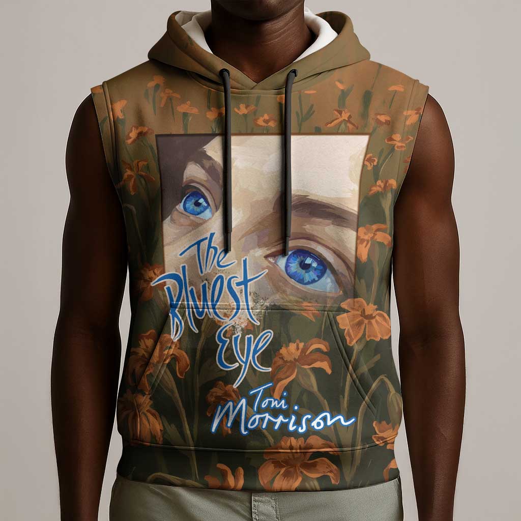 Toni Morrison Sleeveless Hoodie Floral Themed Design Featuring The Bluest Eye Cover Art Thought-Provoking Quote - African Pride
