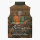 Toni Morrison Sleeveless Puffer Jacket Floral Themed Design Featuring The Bluest Eye Cover Art Thought-Provoking Quote - African Pride