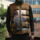 Toni Morrison Sleeveless Puffer Jacket Floral Themed Design Featuring The Bluest Eye Cover Art Thought-Provoking Quote - African Pride