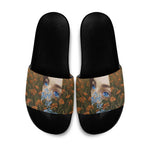 Toni Morrison Slide Sandals Floral Themed Design Featuring The Bluest Eye Cover Art Thought-Provoking Quote - African Pride
