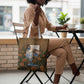 Toni Morrison Tote Bag Floral Themed Design Featuring The Bluest Eye Cover Art Thought-Provoking Quote - African Pride