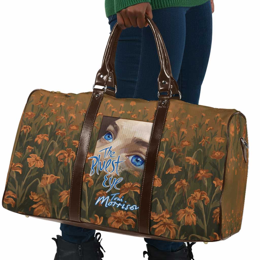 Toni Morrison Travel Bag Floral Themed Design Featuring The Bluest Eye Cover Art Thought-Provoking Quote - African Pride