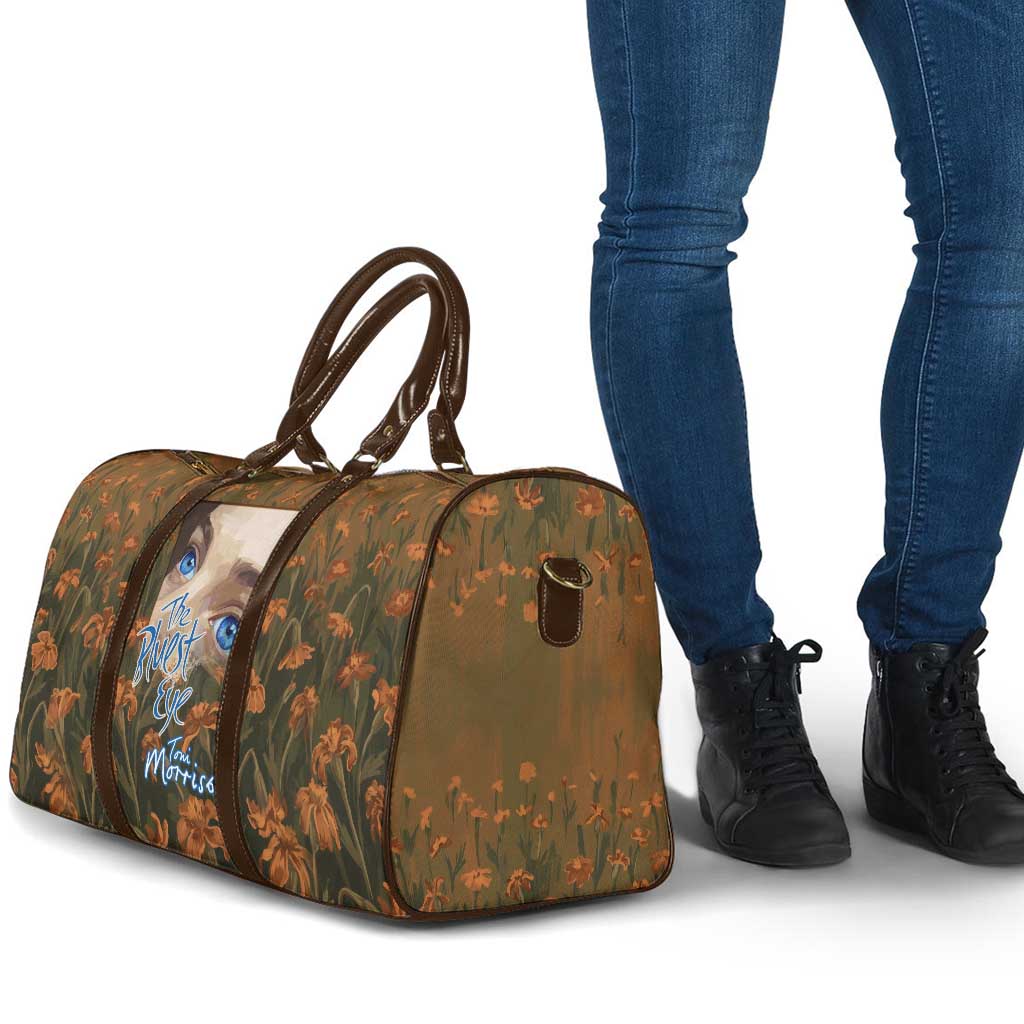 Toni Morrison Travel Bag Floral Themed Design Featuring The Bluest Eye Cover Art Thought-Provoking Quote - African Pride