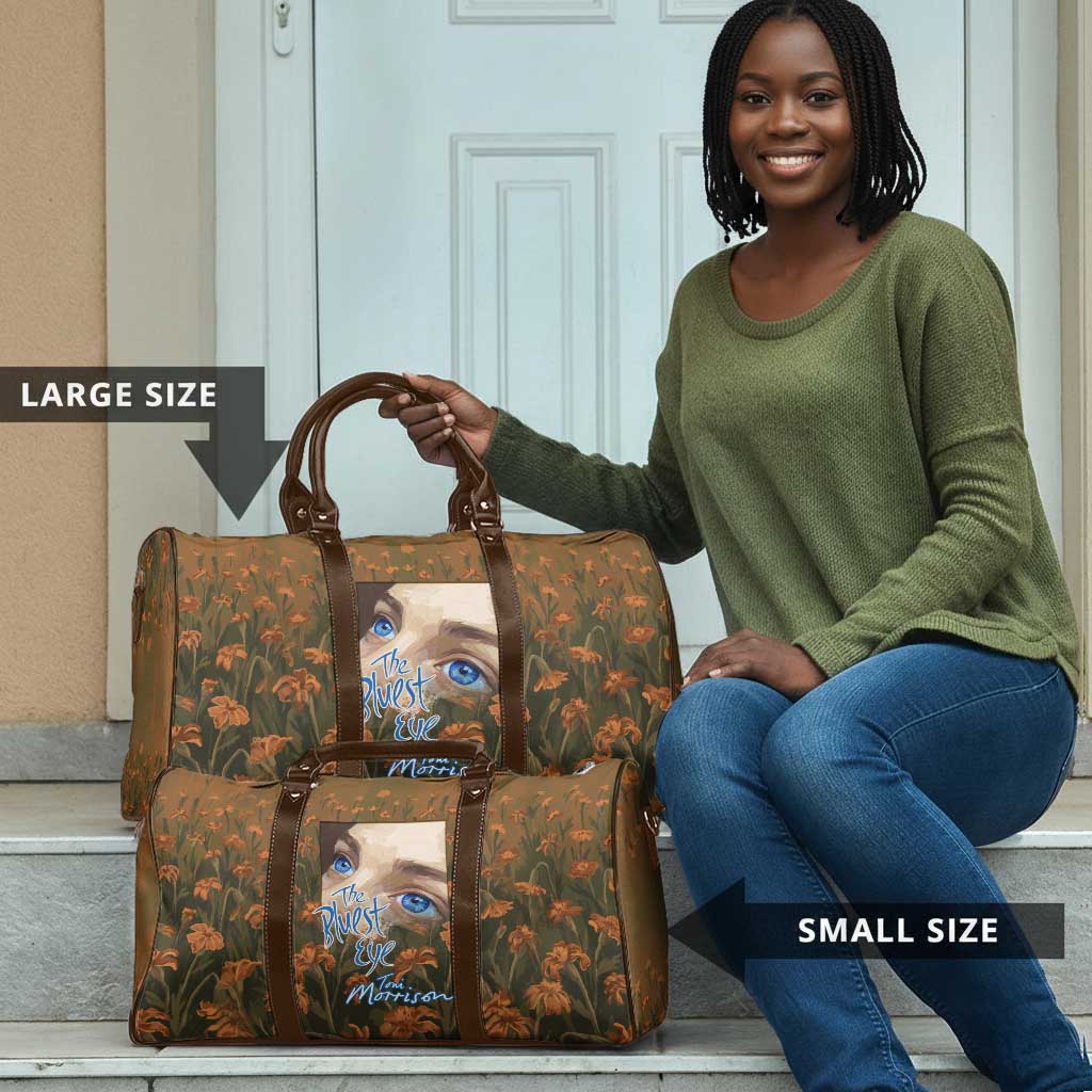 Toni Morrison Travel Bag Floral Themed Design Featuring The Bluest Eye Cover Art Thought-Provoking Quote - African Pride