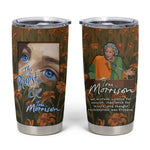 Toni Morrison Tumbler Cup Floral Themed Design Featuring The Bluest Eye Cover Art Thought-Provoking Quote - African Pride