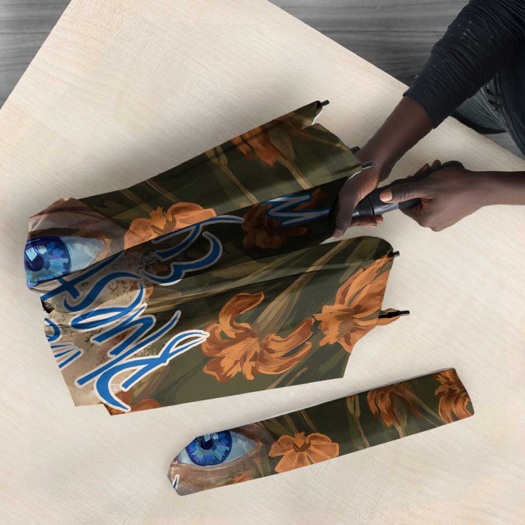 Toni Morrison Umbrella Floral Themed Design Featuring The Bluest Eye Cover Art Thought-Provoking Quote - African Pride