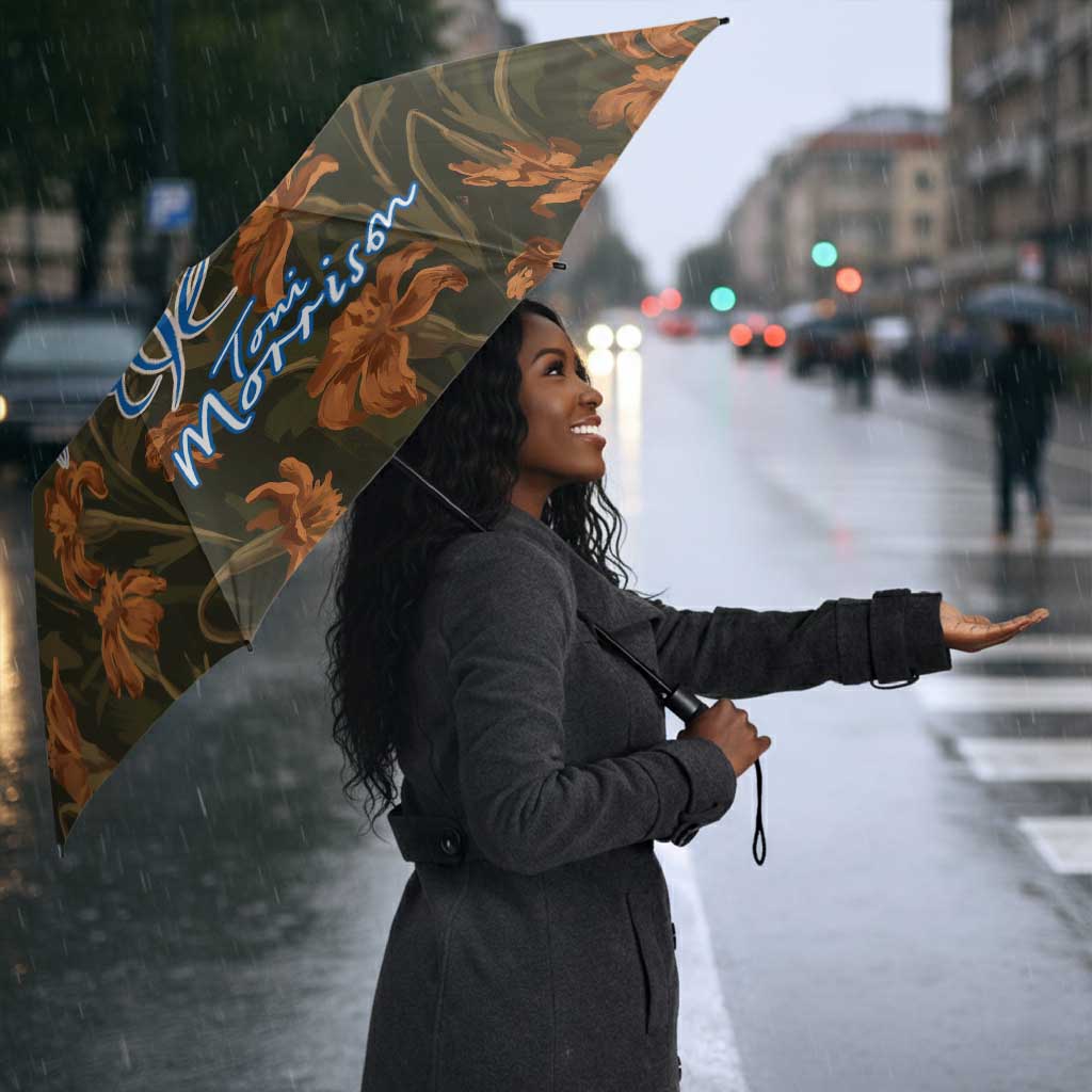 Toni Morrison Umbrella Floral Themed Design Featuring The Bluest Eye Cover Art Thought-Provoking Quote - African Pride