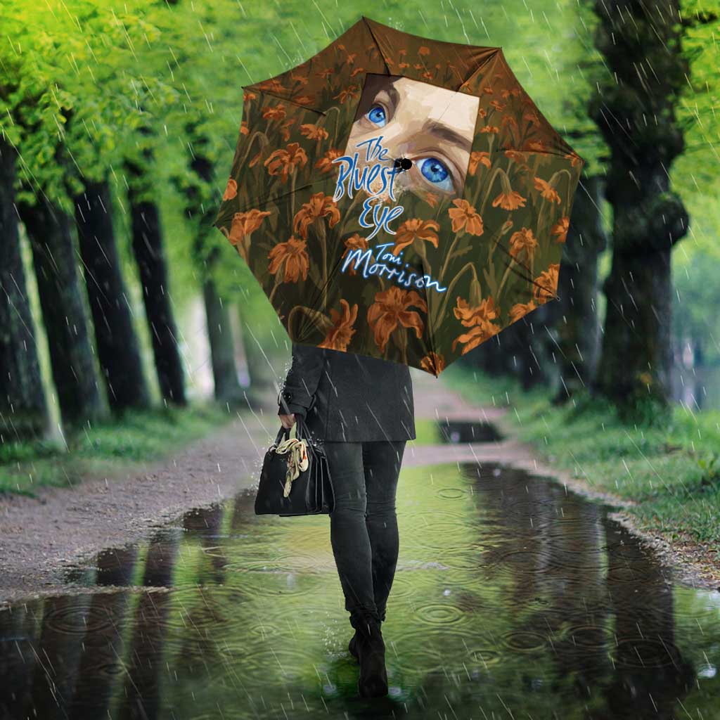 Toni Morrison Umbrella Floral Themed Design Featuring The Bluest Eye Cover Art Thought-Provoking Quote - African Pride