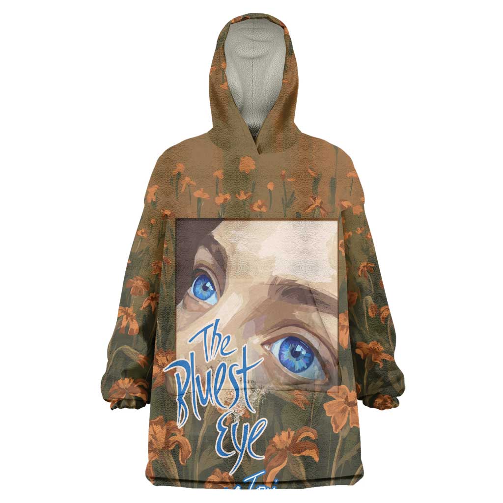 Toni Morrison Wearable Blanket Hoodie Floral Themed Design Featuring The Bluest Eye Cover Art Thought-Provoking Quote - African Pride