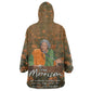 Toni Morrison Wearable Blanket Hoodie Floral Themed Design Featuring The Bluest Eye Cover Art Thought-Provoking Quote - African Pride