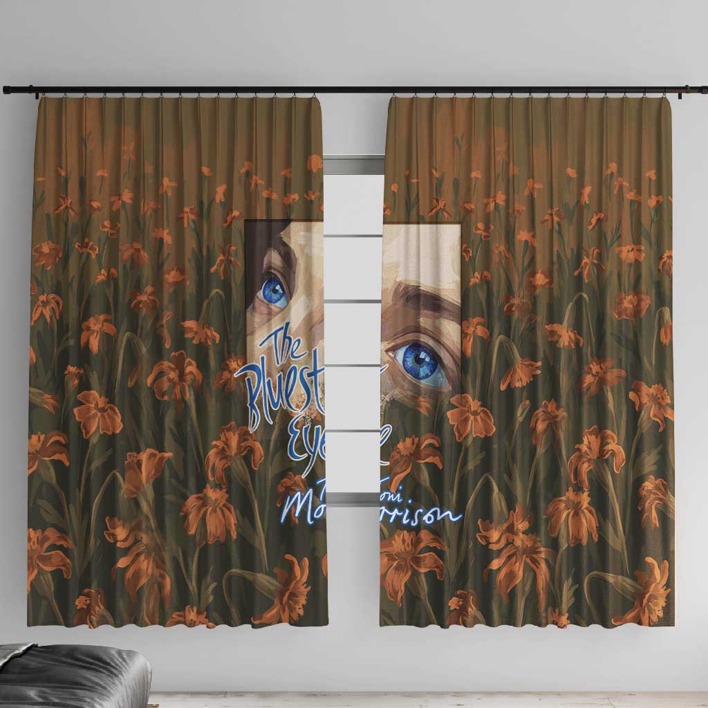 Toni Morrison Window Curtain Floral Themed Design Featuring The Bluest Eye Cover Art Thought-Provoking Quote - African Pride
