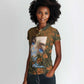 Toni Morrison Women Polo Shirt Floral Themed Design Featuring The Bluest Eye Cover Art Thought-Provoking Quote - African Pride