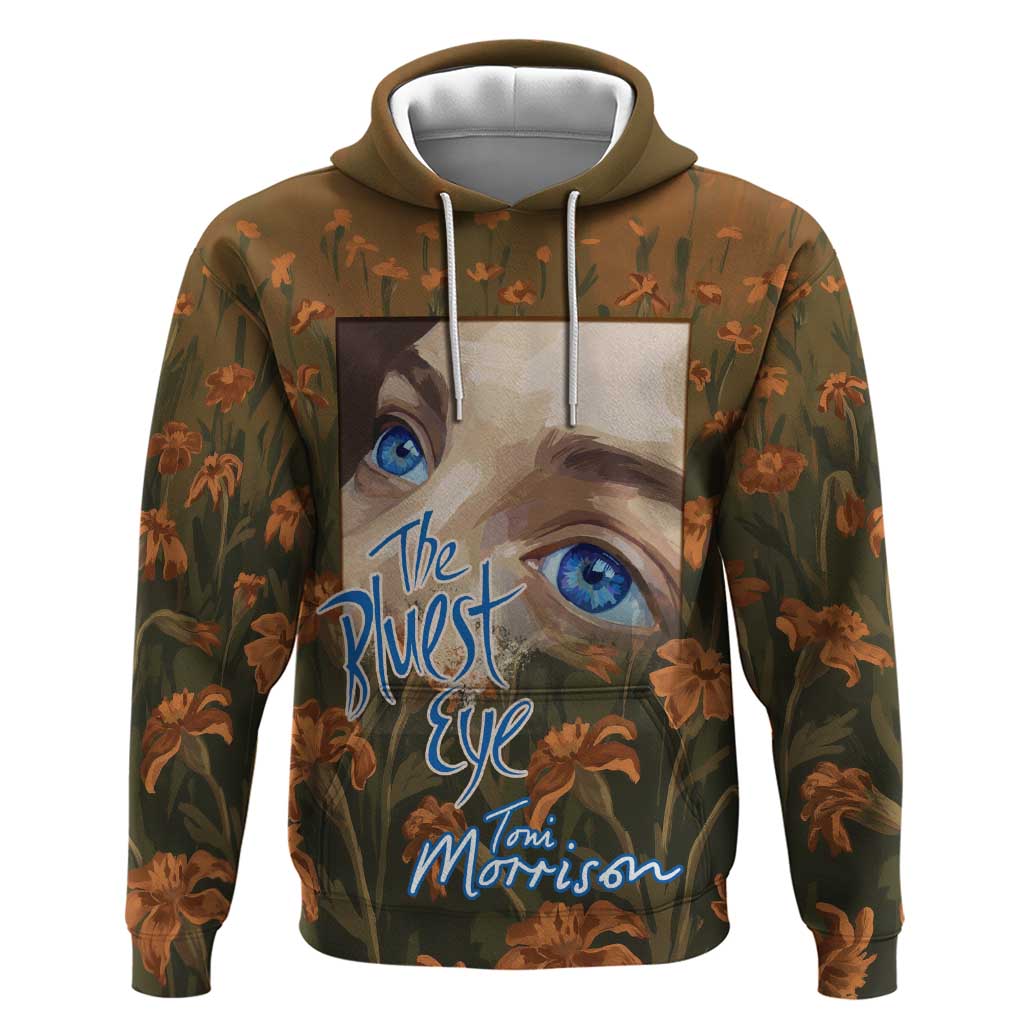 Toni Morrison Zip Hoodie Floral Themed Design Featuring The Bluest Eye Cover Art Thought-Provoking Quote - African Pride