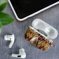 Langston Hughes AirPods Case Vibrant Jazz Age Pattern - Typewriter and Silhouettes Celebration of Harlem Renaissance - African Pride