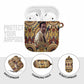 Langston Hughes AirPods Case Vibrant Jazz Age Pattern - Typewriter and Silhouettes Celebration of Harlem Renaissance - African Pride
