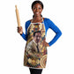 Langston Hughes Apron Vibrant Jazz Age Pattern - Typewriter and Silhouettes Celebration of Harlem Renaissance - African Pride