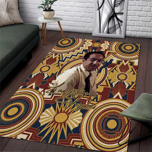 Langston Hughes Area Rug Vibrant Jazz Age Pattern - Typewriter and Silhouettes Celebration of Harlem Renaissance - African Pride