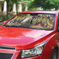 Langston Hughes Auto Sun Shade Vibrant Jazz Age Pattern - Typewriter and Silhouettes Celebration of Harlem Renaissance - African Pride