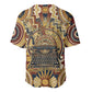 Langston Hughes Baseball Jersey Vibrant Jazz Age Pattern - Typewriter and Silhouettes Celebration of Harlem Renaissance - African Pride