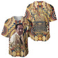 Langston Hughes Baseball Jersey Vibrant Jazz Age Pattern - Typewriter and Silhouettes Celebration of Harlem Renaissance - African Pride