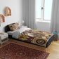 Langston Hughes Bedding Set Vibrant Jazz Age Pattern - Typewriter and Silhouettes Celebration of Harlem Renaissance - African Pride