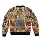 Langston Hughes Bomber Jacket Vibrant Jazz Age Pattern - Typewriter and Silhouettes Celebration of Harlem Renaissance - African Pride