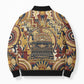 Langston Hughes Bomber Puffer Jacket Vibrant Jazz Age Pattern - Typewriter and Silhouettes Celebration of Harlem Renaissance - African Pride
