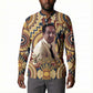 Langston Hughes Button Sweatshirt Vibrant Jazz Age Pattern - Typewriter and Silhouettes Celebration of Harlem Renaissance