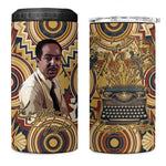 Langston Hughes 4 in 1 Can Cooler Tumbler Vibrant Jazz Age Pattern - Typewriter and Silhouettes Celebration of Harlem Renaissance - African Pride