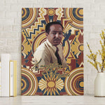 Langston Hughes Canvas Wall Art Vibrant Jazz Age Pattern - Typewriter and Silhouettes Celebration of Harlem Renaissance - African Pride