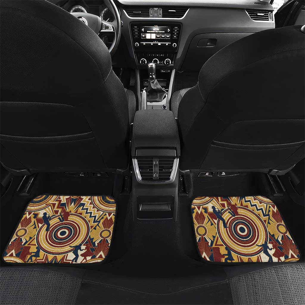 Langston Hughes Car Mats Vibrant Jazz Age Pattern - Typewriter and Silhouettes Celebration of Harlem Renaissance - African Pride