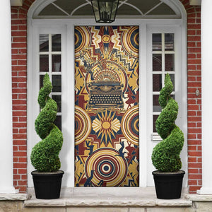 Langston Hughes Door Cover Vibrant Jazz Age Pattern - Typewriter and Silhouettes Celebration of Harlem Renaissance - African Pride