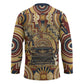 Langston Hughes Hockey Jersey Vibrant Jazz Age Pattern - Typewriter and Silhouettes Celebration of Harlem Renaissance - African Pride