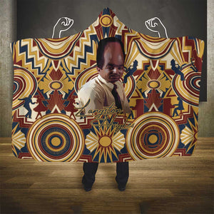 Langston Hughes Hooded Blanket Vibrant Jazz Age Pattern - Typewriter and Silhouettes Celebration of Harlem Renaissance - African Pride