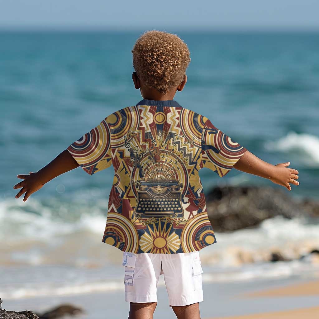 Langston Hughes Kid Hawaiian Shirt Vibrant Jazz Age Pattern - Typewriter and Silhouettes Celebration of Harlem Renaissance - African Pride