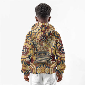 Langston Hughes Kid Hoodie Vibrant Jazz Age Pattern - Typewriter and Silhouettes Celebration of Harlem Renaissance - African Pride