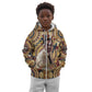 Langston Hughes Kid Hoodie Vibrant Jazz Age Pattern - Typewriter and Silhouettes Celebration of Harlem Renaissance - African Pride