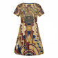 Langston Hughes Kid Short Sleeve Dress Vibrant Jazz Age Pattern - Typewriter and Silhouettes Celebration of Harlem Renaissance - African Pride