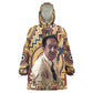 Langston Hughes Kid Wearable Blanket Hoodie Vibrant Jazz Age Pattern - Typewriter and Silhouettes Celebration of Harlem Renaissance - African Pride
