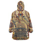 Langston Hughes Kid Wearable Blanket Hoodie Vibrant Jazz Age Pattern - Typewriter and Silhouettes Celebration of Harlem Renaissance - African Pride