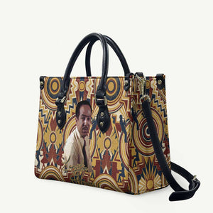 Langston Hughes Leather Bag Vibrant Jazz Age Pattern - Typewriter and Silhouettes Celebration of Harlem Renaissance - African Pride