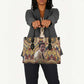 Langston Hughes Leather Bag Vibrant Jazz Age Pattern - Typewriter and Silhouettes Celebration of Harlem Renaissance - African Pride