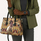 Langston Hughes Leather Bag Vibrant Jazz Age Pattern - Typewriter and Silhouettes Celebration of Harlem Renaissance - African Pride