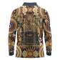 Langston Hughes Long Sleeve Polo Shirt Vibrant Jazz Age Pattern - Typewriter and Silhouettes Celebration of Harlem Renaissance - African Pride