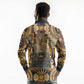 Langston Hughes Long Sleeve Polo Shirt Vibrant Jazz Age Pattern - Typewriter and Silhouettes Celebration of Harlem Renaissance - African Pride