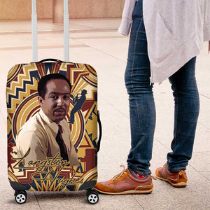 Langston Hughes Luggage Cover Vibrant Jazz Age Pattern - Typewriter and Silhouettes Celebration of Harlem Renaissance - African Pride
