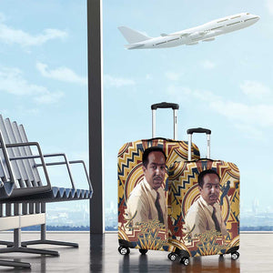 Langston Hughes Luggage Cover Vibrant Jazz Age Pattern - Typewriter and Silhouettes Celebration of Harlem Renaissance - African Pride