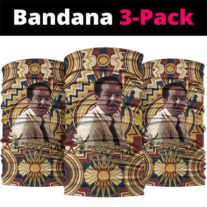 Langston Hughes Neck Gaiter Vibrant Jazz Age Pattern - Typewriter and Silhouettes Celebration of Harlem Renaissance - African Pride